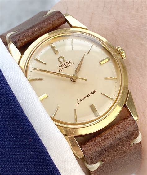 omega seamaster automatic 18k gold.